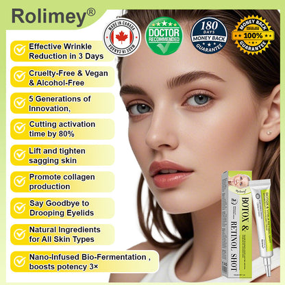 ☘️✨Made and shipped from Canada 💫Rolimey® Botox & Vita-A Retinol Shot Wrinkle-Lift Tightening cream - Last Day Promotion 70% OFF