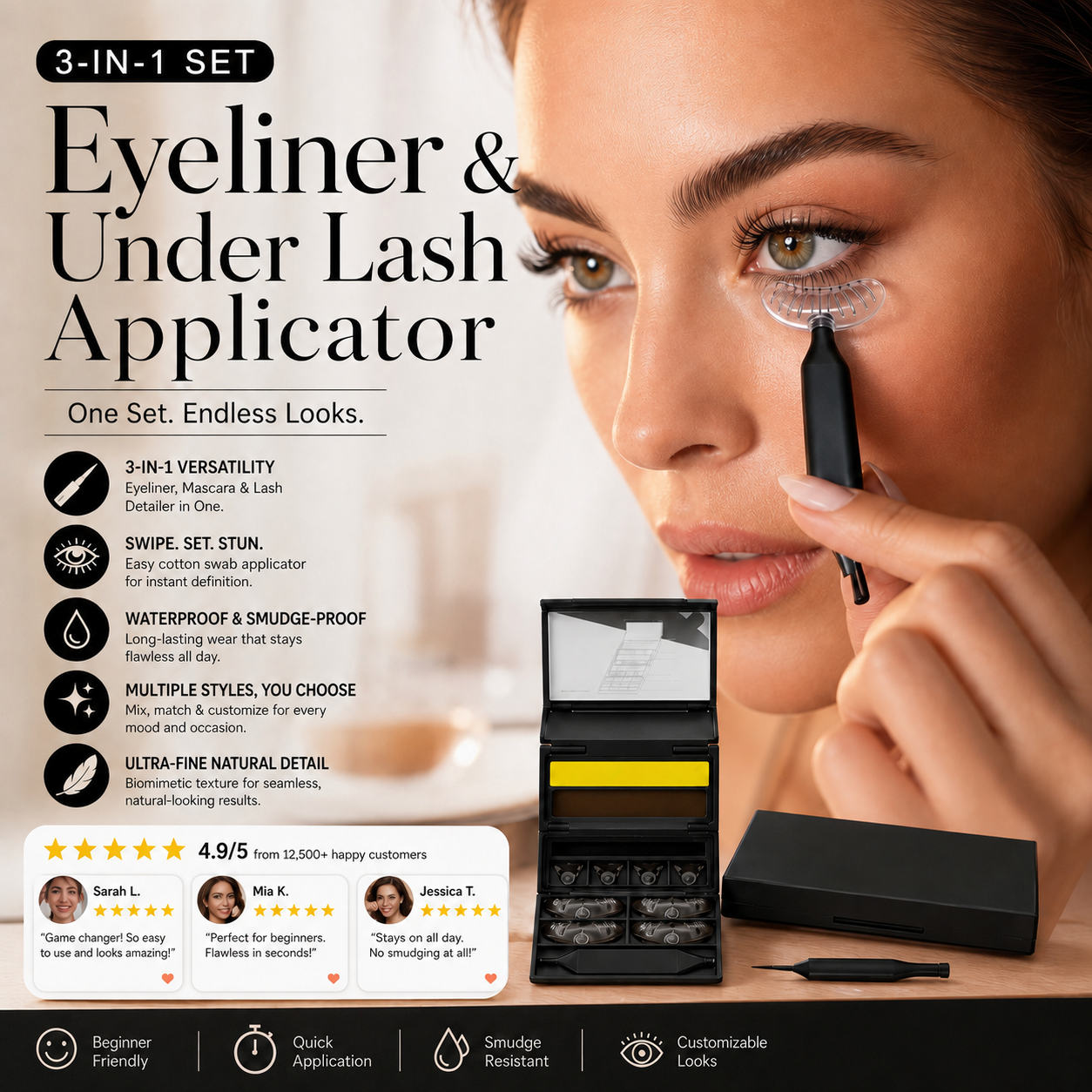🥳2026 HOT SALE🔥 50% OFF!3-in-1 Kit: Eyeliner and Lower Lash Stamp