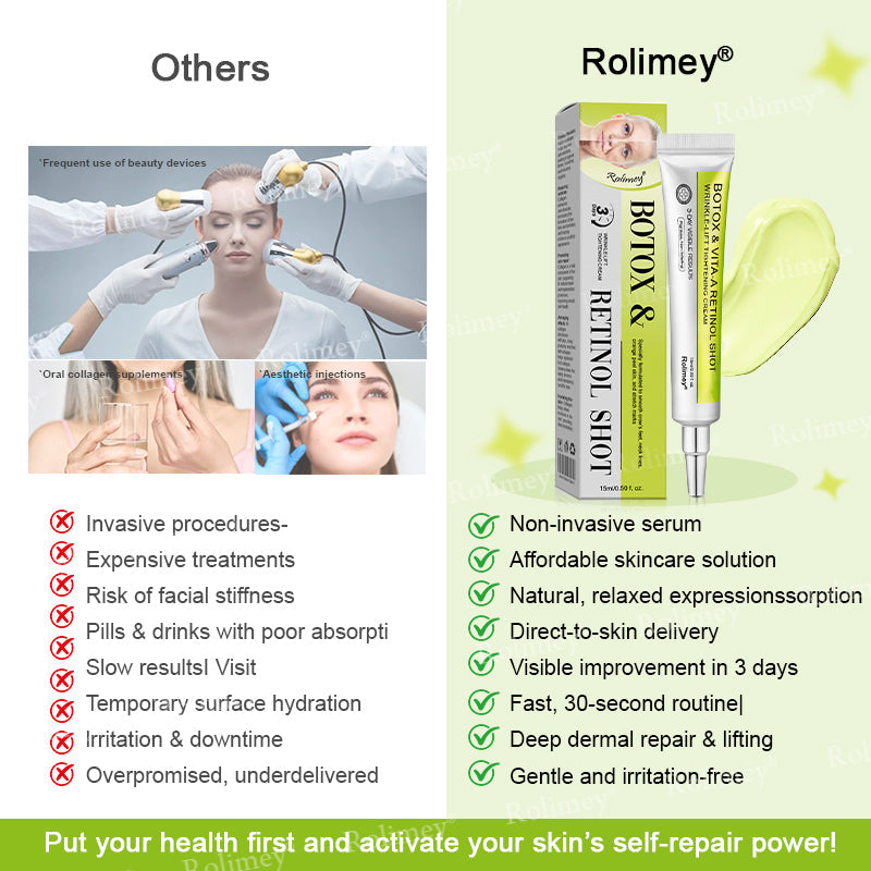 ☘️✨Made and shipped from Canada 💫Rolimey® Botox & Vita-A Retinol Shot Wrinkle-Lift Tightening cream - Last Day Promotion 70% OFF