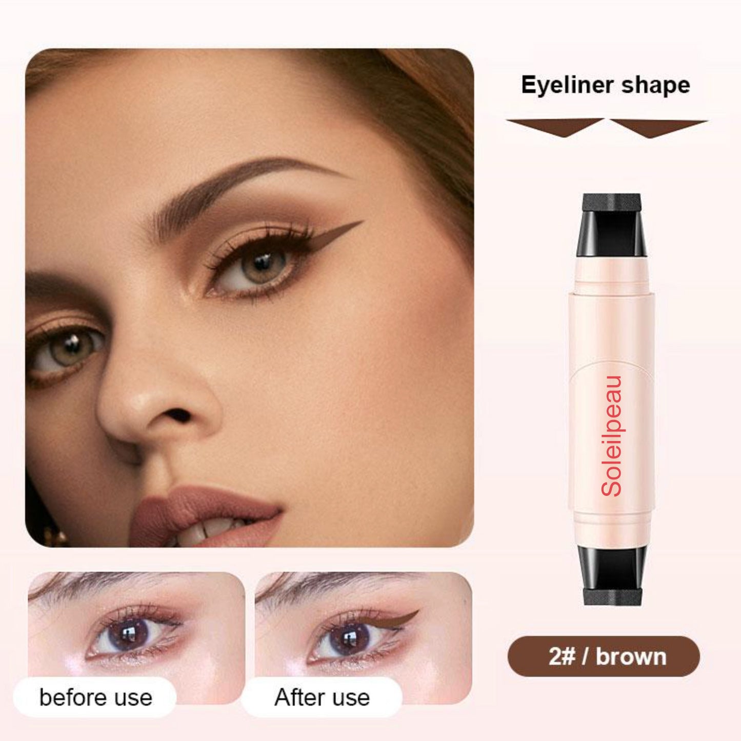 Soleilpeau® Waterproof Winged Eyeliner Stamp Pen – Quick-Dry, Smudge-Proof & Long-Lasting