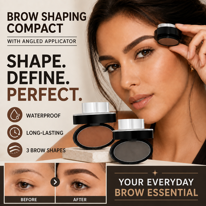 🎉 2026 Sale — Eyebrow Shaping Compact with Angled Applicator | Waterproof, Long-Lasting, 3 Shapes